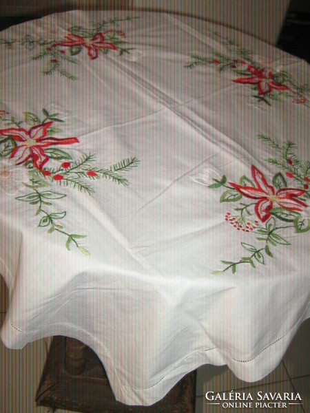 Beautiful hand embroidered floral tablecloth