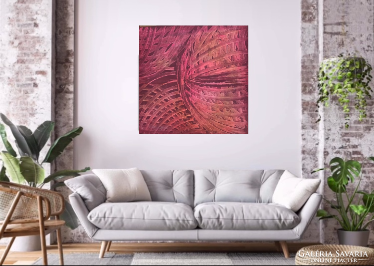 Dynamic time ribs 1m x 1m abstract unique contemporary image