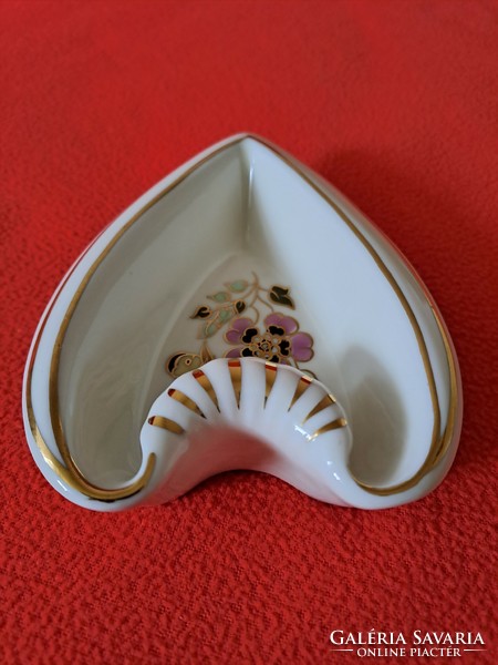Zsolnay butterfly/butterfly pattern heart-shaped (jewellery holder) bowl