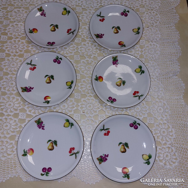 Zsolnay fruit pattern cake plates