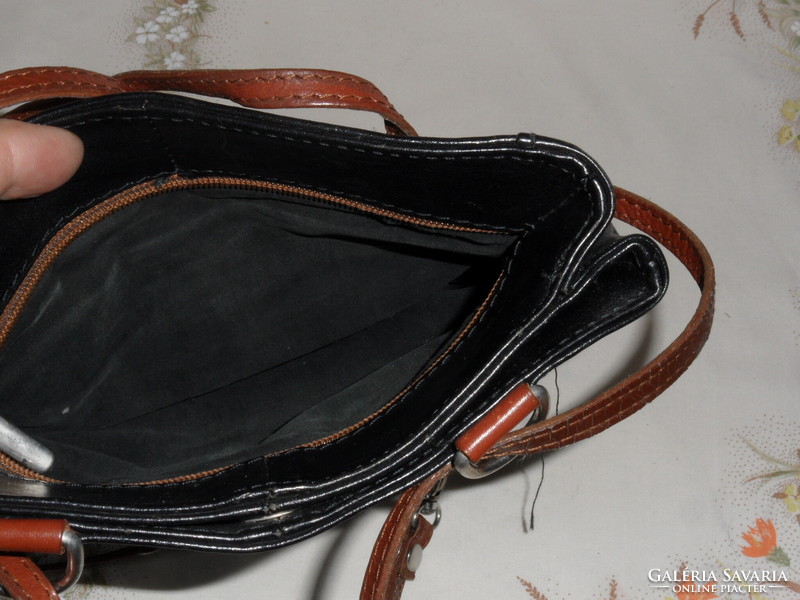 Black leather backpack, shoulder bag