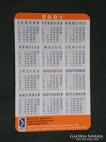 Card calendar, dimension insurance, private pension fund, winter forest landscape detail, 2001, (6)