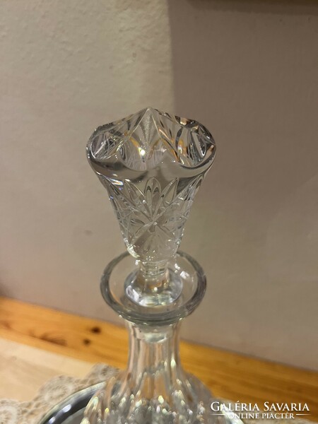 Beautiful carved crystal wine pourer