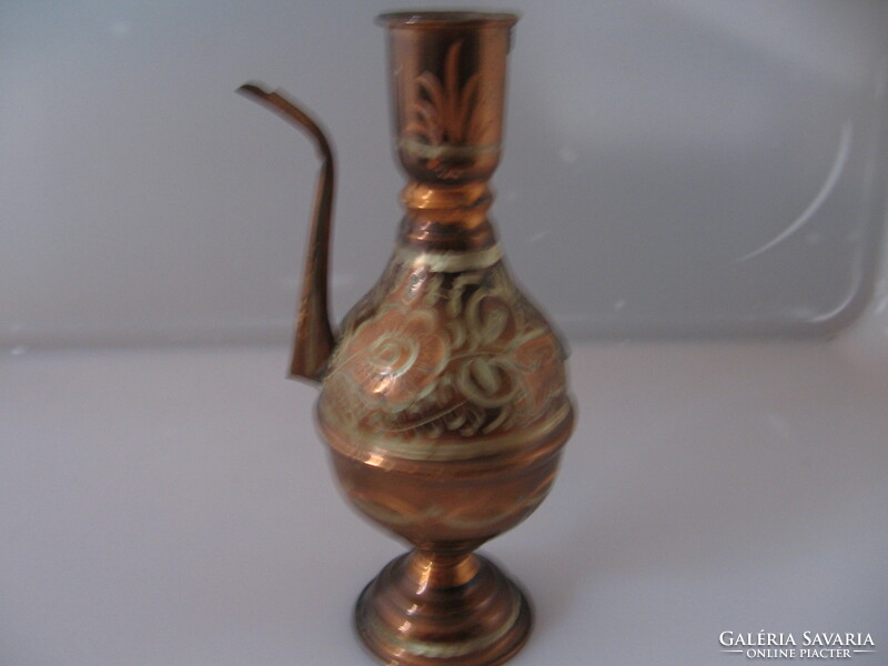 Copper pitcher, the vase is decorated with detailed hand-carved engraving, there is no handle