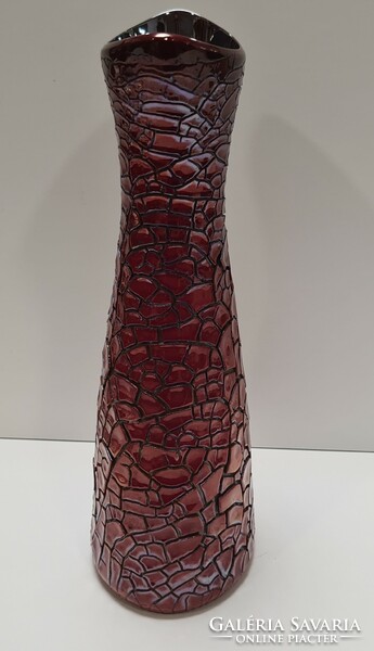 Zsolnay red / oxblood shrink glaze / cracked glaze eosin vase