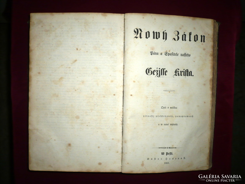 Bibkia sacra, biblical ematá, bákona, 1859, antique Slovak language bible