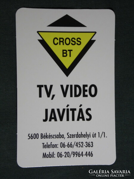 Card calendar, cross bt., TV video repair, Békéscsaba, 2001, (6)