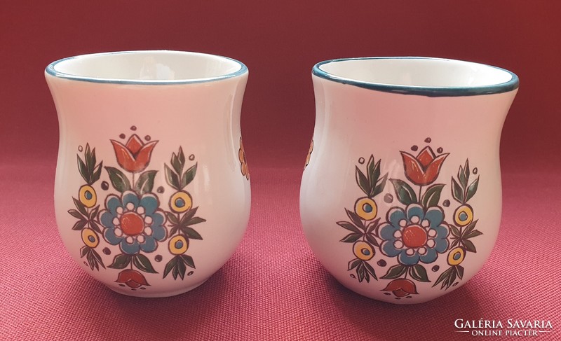 2 pcs porcelain ceramic water wine coffee glass vase with flower pattern