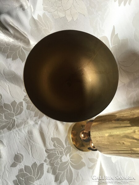 Régi, retró iparművészeti termék: Muharos Lajos bronz kupa, kehely 2 db egyben