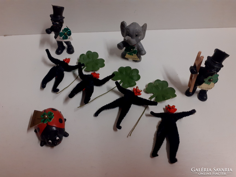 4-Pcs. Retro viel glüc 4-pcs lead-headed devil Krampus figurines Christmas tree decorations.