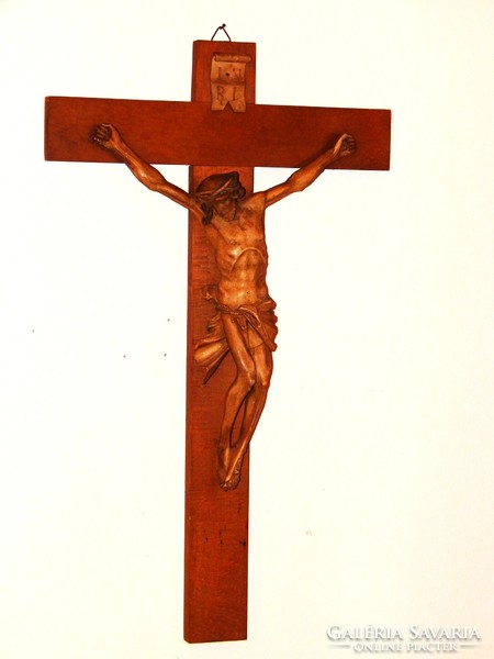 Large cross, corpus, crucifix in excellent condition; approx. From the year 1900