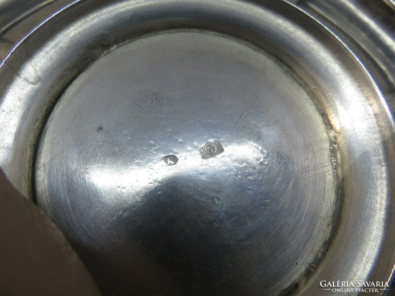 13 latos bécsi antik ezüst csésze a hozzá tartozó aljjal. 1860