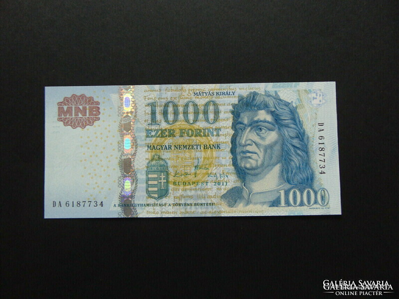 1000 forint 2011 DA Hajtatlan nagyon szép bankjegy !