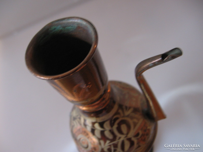 Copper pitcher, the vase is decorated with detailed hand-carved engraving, there is no handle