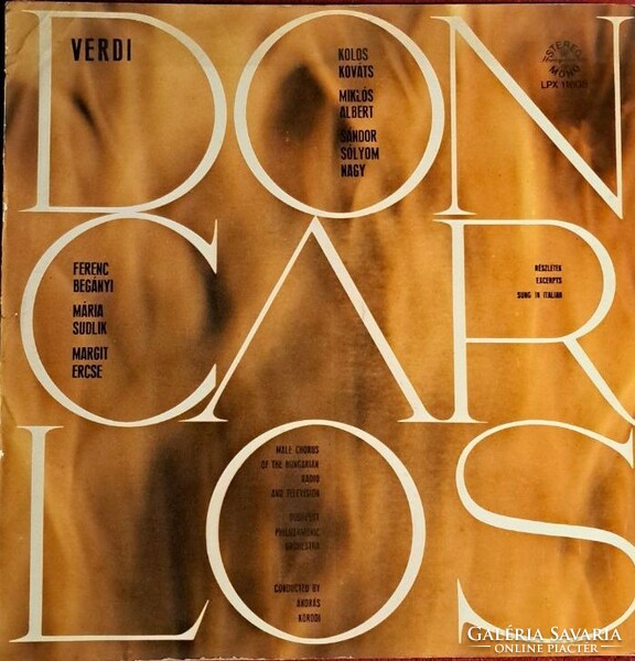 Verdi - Don Carlos. Vinyl record.
