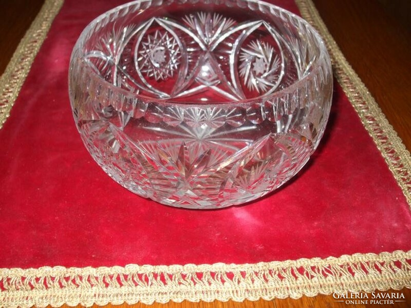 Cheap! Beautiful, crystal, thick-walled, heavy, old, serving bowl, unused