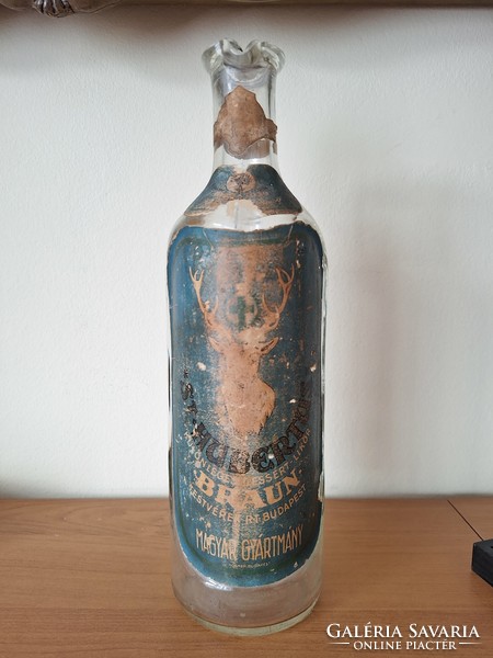 St. Hubertus likőrösüveg Braun dombornyomással 1 Liter