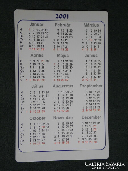 Card calendar, gyulafi et al., Technical inspection, building engineering, Pilisvörösvár, 2001, (6)