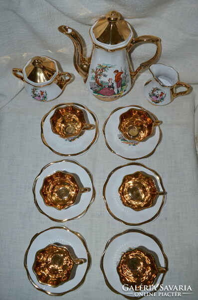 Richly gilded Turkish coffee set