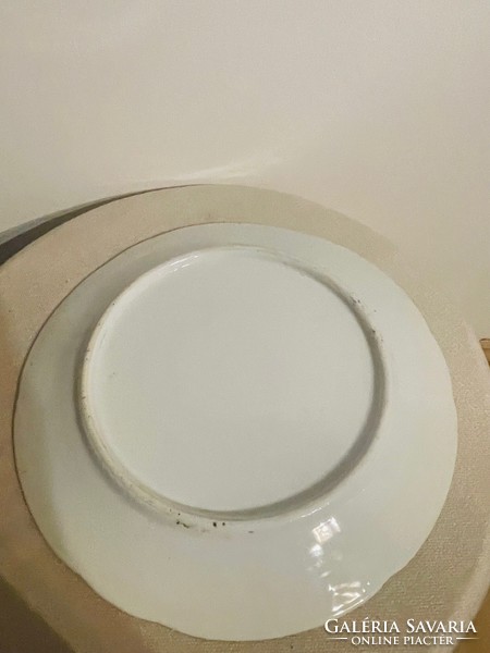Antique purple acacia round porcelain serving bowl
