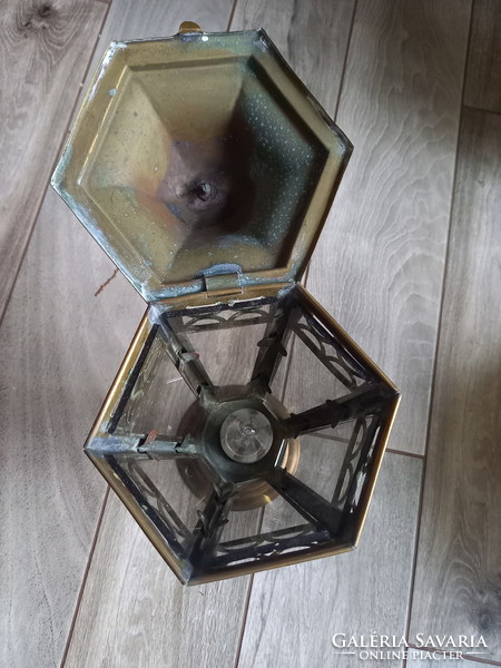 Csodás régi réz asztali lámpa (38x15,5 cm)