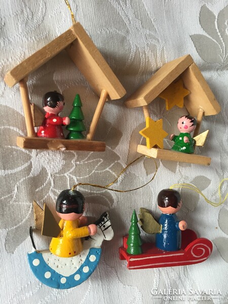 Cute wooden Christmas tree decorations. Christmas decoration