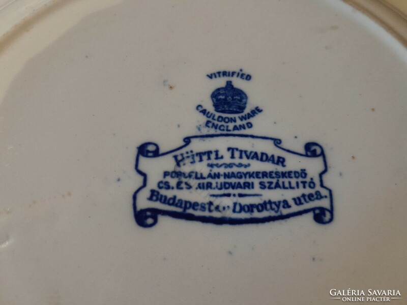 Hüttl Tivadar régi tányér több mint 100 éves