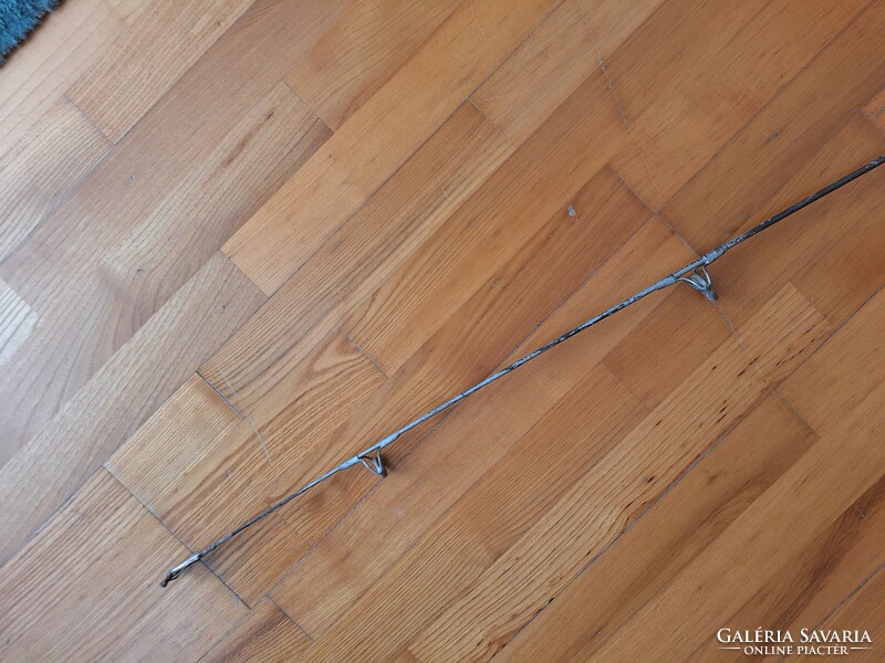Antique metal fishing rod with wooden handle 178 cm