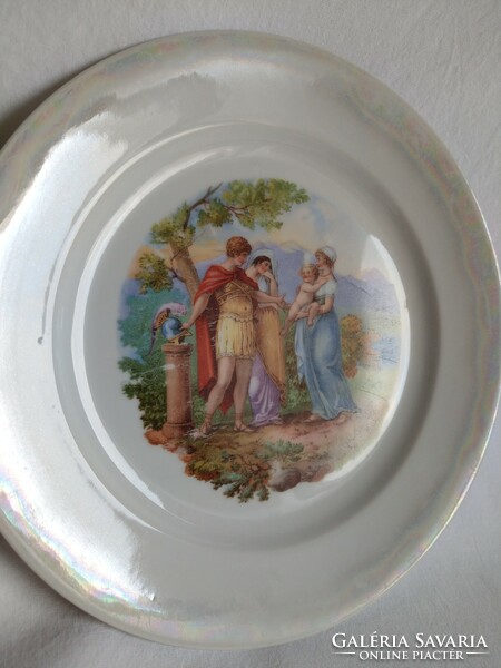 C. T. Altwasser scenic plate with iridescent border 24.5 cm