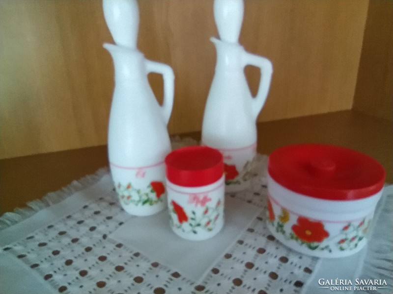 Retro milk glass kitchen set - Italian