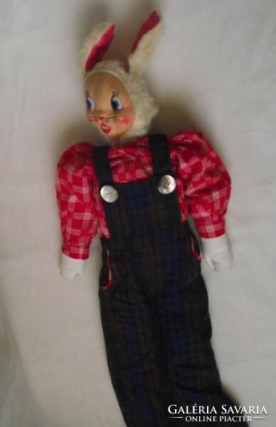 Retro, old bunny plush, textile figure
