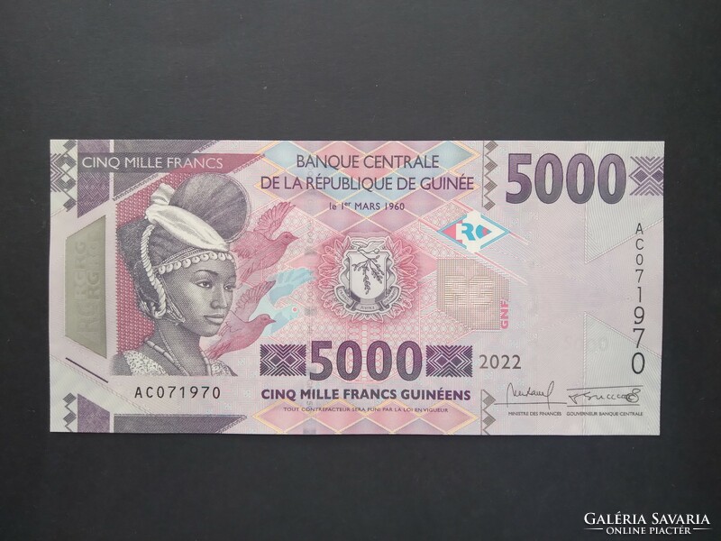 Guinea 5000 francs 2022 oz