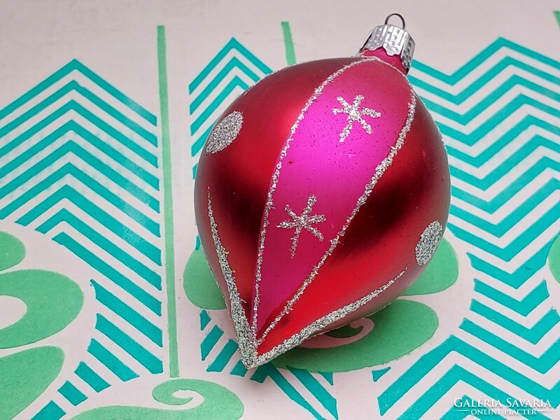 Retro glass Christmas tree decoration pink red drop-shaped glass decoration