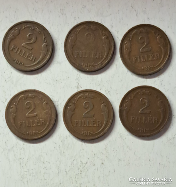 1929-1940., 6 Pieces of 2 filers of the Kingdom of Hungary, all different years (543)
