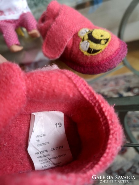 Nanga 19 baby slippers, natural, wool, soft rubber sole