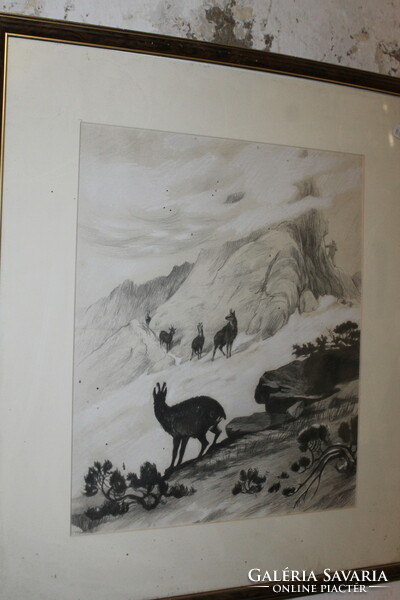 Hunting lithograph or etching 748