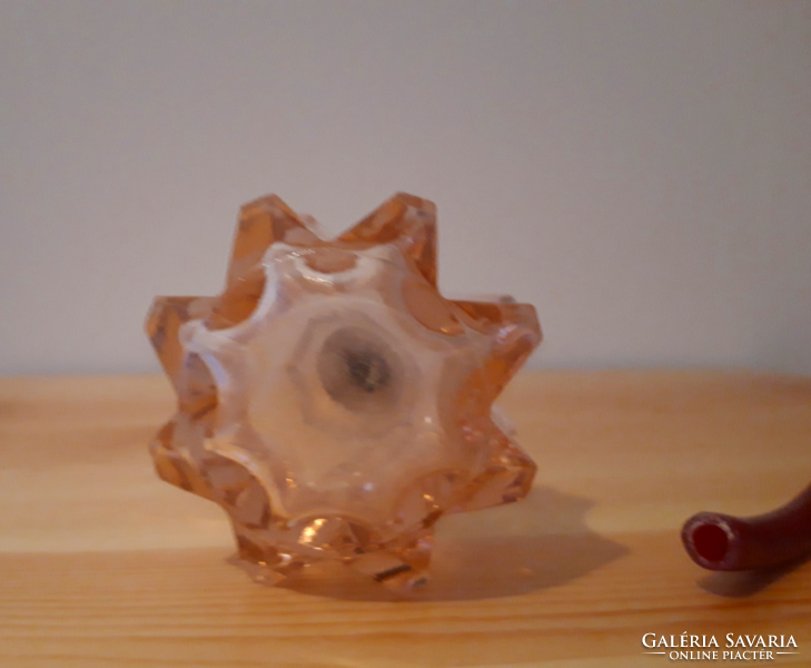 Art deco csillag alakú üveg parfümszóró- rózsaszín