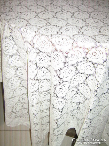 Wonderful elegant rose lace tablecloth
