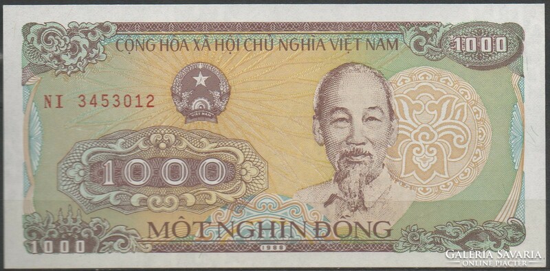 D - 076 -  Külföldi bankjegyek:  1988 Vietnám 1000 dong  UNC