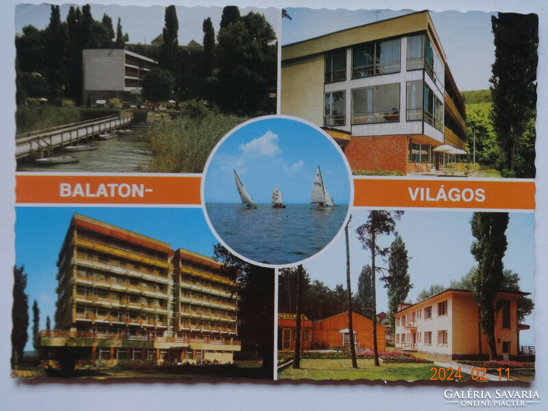 Régi, retró képeslap: Balatonvilágos, 1981
