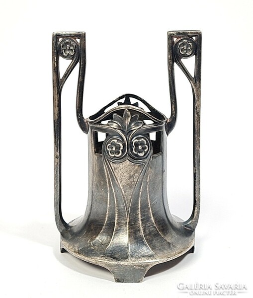 Beautiful antique art nouveau silver plated metal vase