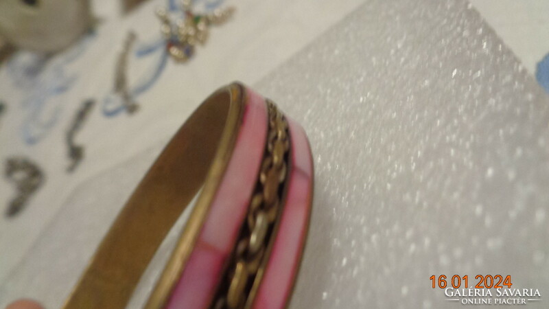 Bracelet, kizi-making, pink shell, 6.5 cm inside