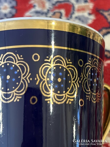 Kézzel festett, kobalt-arany szovjet teásbögrék gyönyörű állapotban