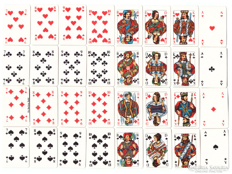 298. Mini card berliner spielkarten 32 cards around 1975 15 x 36 mm