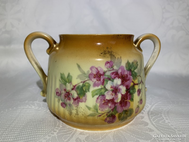 Vintage floral ceramic pot - mini flower pot with an inner diameter of 6 cm