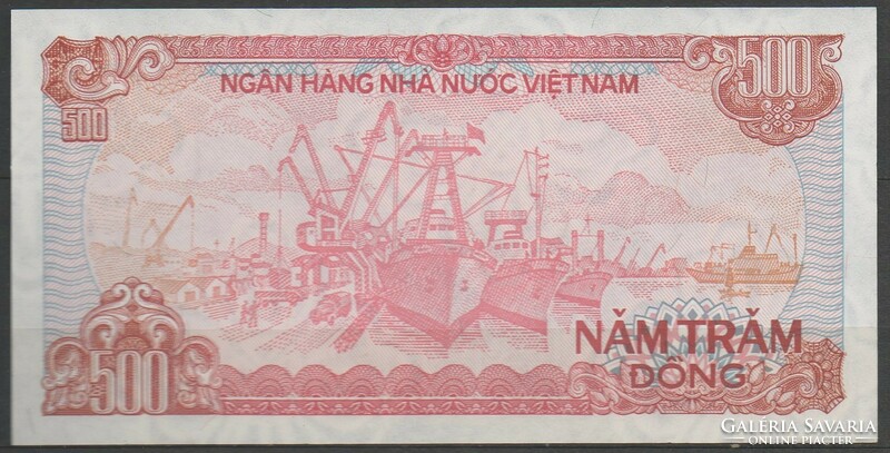D - 075 -  Külföldi bankjegyek:  1988 Vietnám 500 dong UNC