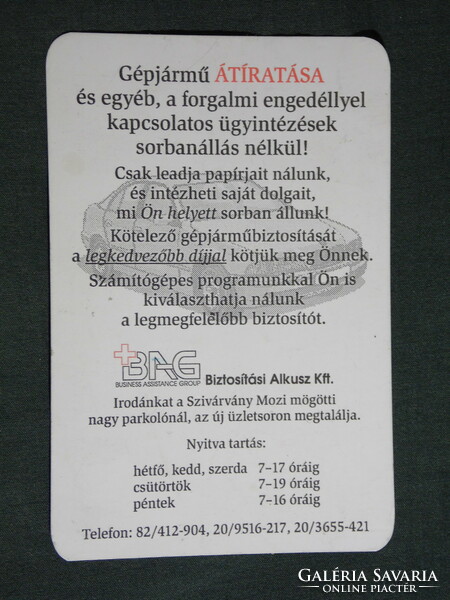 Kártyanaptár, BAG biztosítási alkusz Kft. , Kaposvár, 2001, (6)