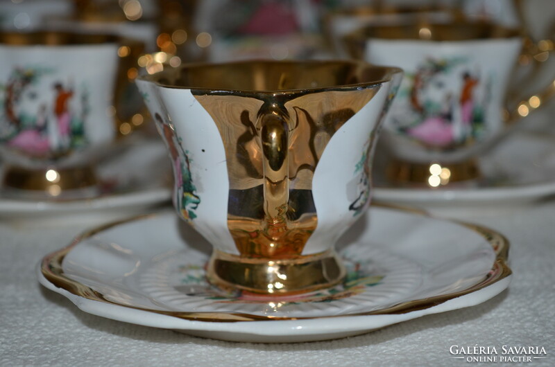Richly gilded Turkish coffee set