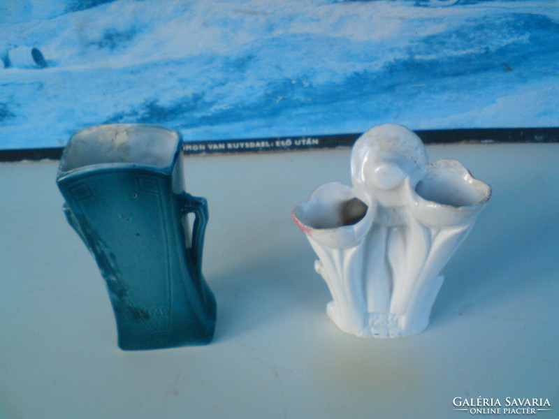 2 pcs. Antique violet vase repaired