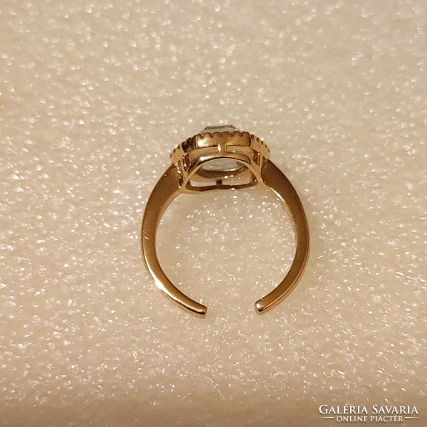 JDJ aranyozott fém Ombre kristály gyűrű 17.8 (56) enyhén szabályozható